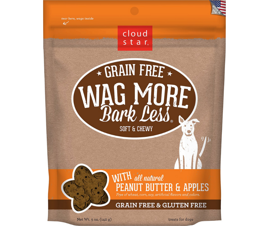 Cloud Star - Wag More Bark Less Grain-Free Soft & Chewy Peanut Butter & Apples Recipe. Dog Treats.-Southern Agriculture