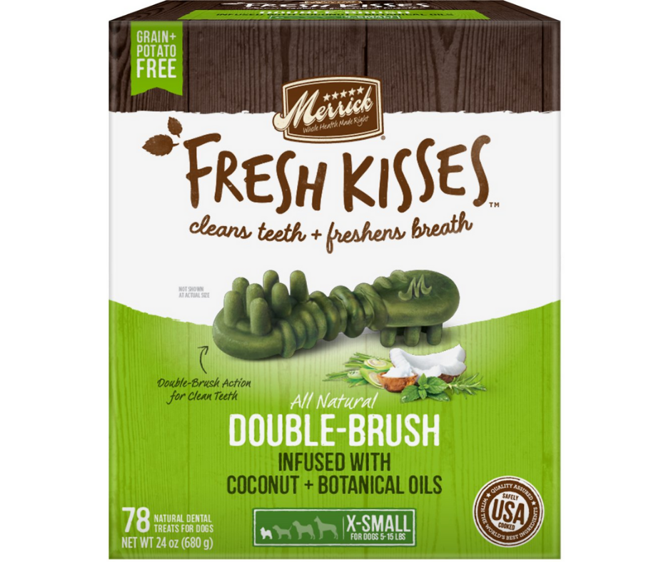 Merrick - Fresh Kisses Double-Brush Coconut Oil & Botanicals Extra Small Breeds. Dog Treats.-Southern Agriculture