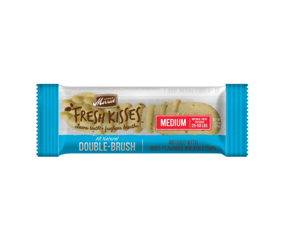 Merrick - Fresh Kisses Double-Brush Mint Breath Strip Medium Breed. Dog Treats.-Southern Agriculture