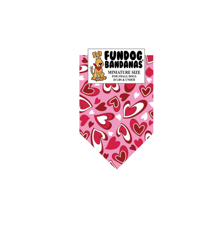 Dog Bandana Hearts Pink