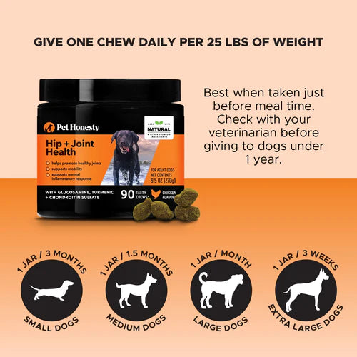 Pet Honesty - Hip + Joint Health Chicken Tasty Chews For Dogs