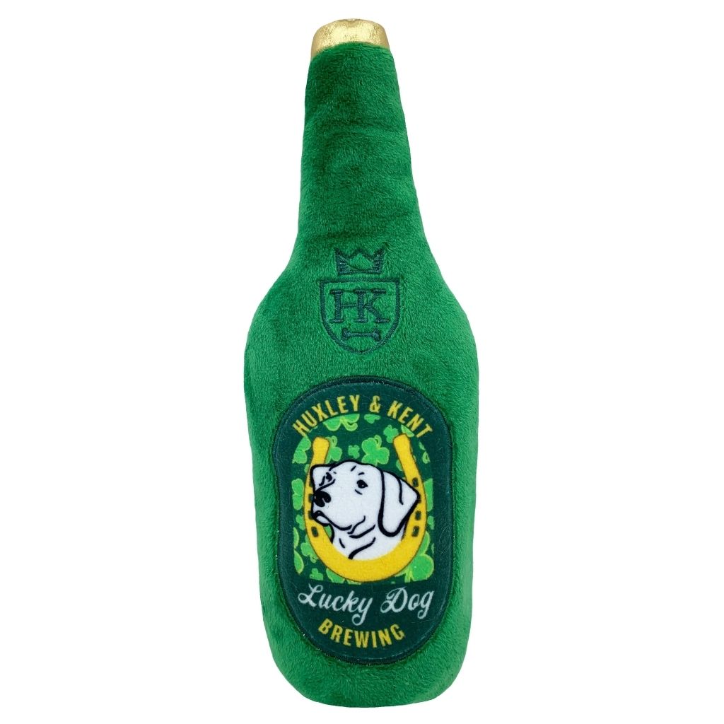 Huxley & Kent - Lulubelles Power Plush Lucky Dog Beer Plush Dog Toy