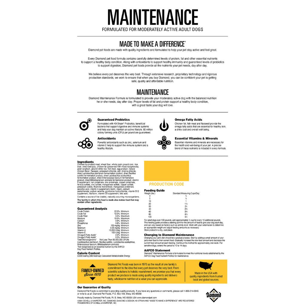 Diamond - Maintenance Dry Dog Food