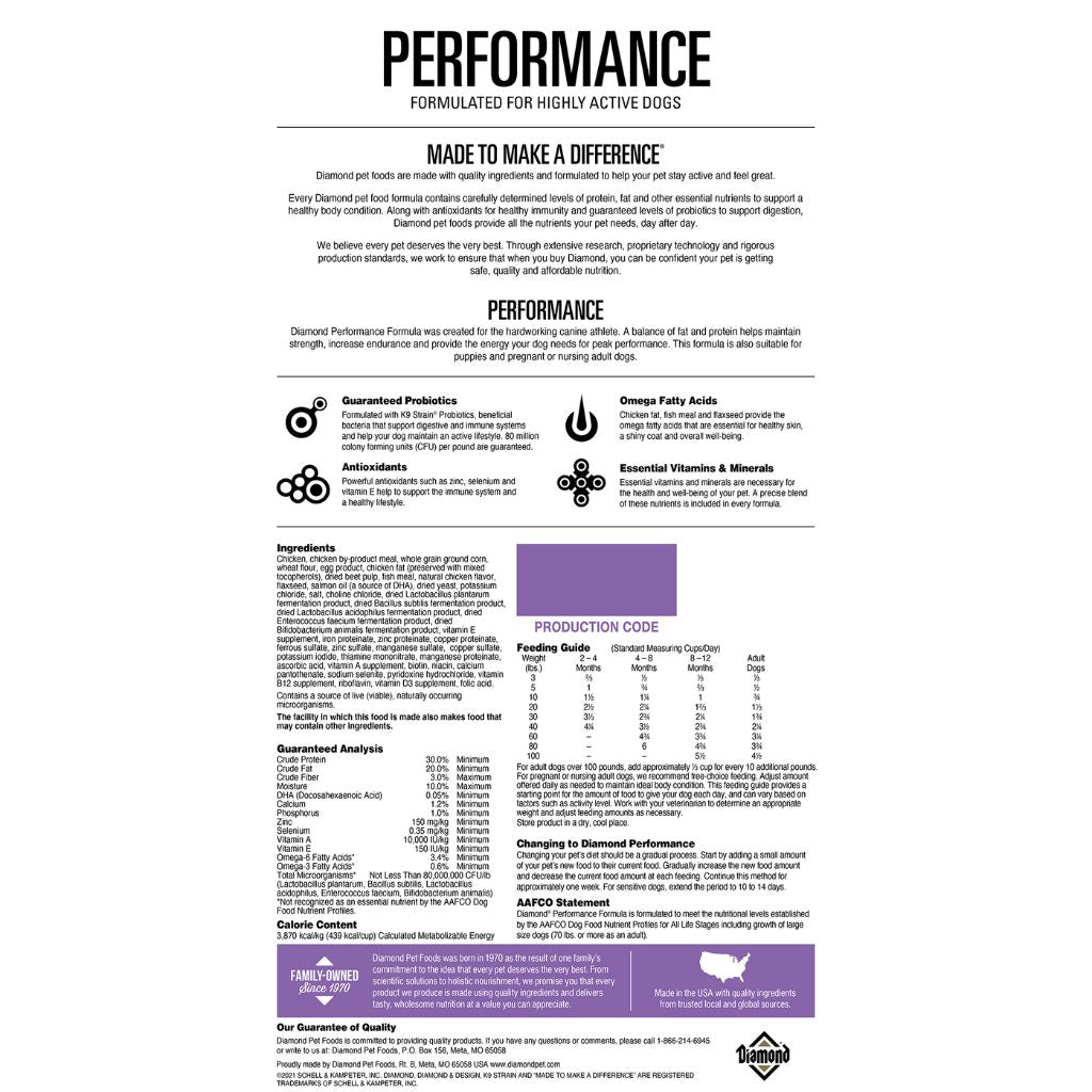 Diamond - Performance Dry Dog Food