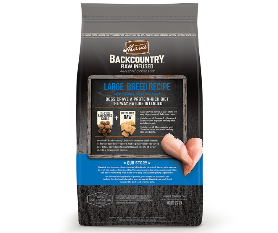 Merrick Backcountry, Raw Infused - Adult Dog Large Breed Recipe Dry Dog Food-Southern Agriculture