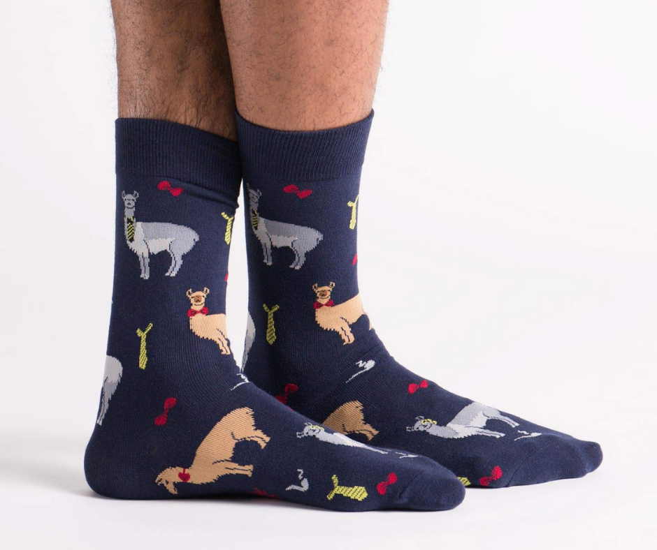 Men's Crew Socks Llama Drama by Sock It to Me-Southern Agriculture