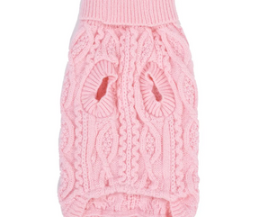 Pink Cable Knit Sweater for Dogs-Southern Agriculture