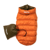 Fabdog Combo Pack N' Go Reversible Dog Puffer Orange/Olive