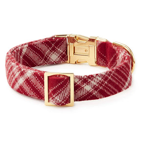 Dog Collar Marsala Plaid