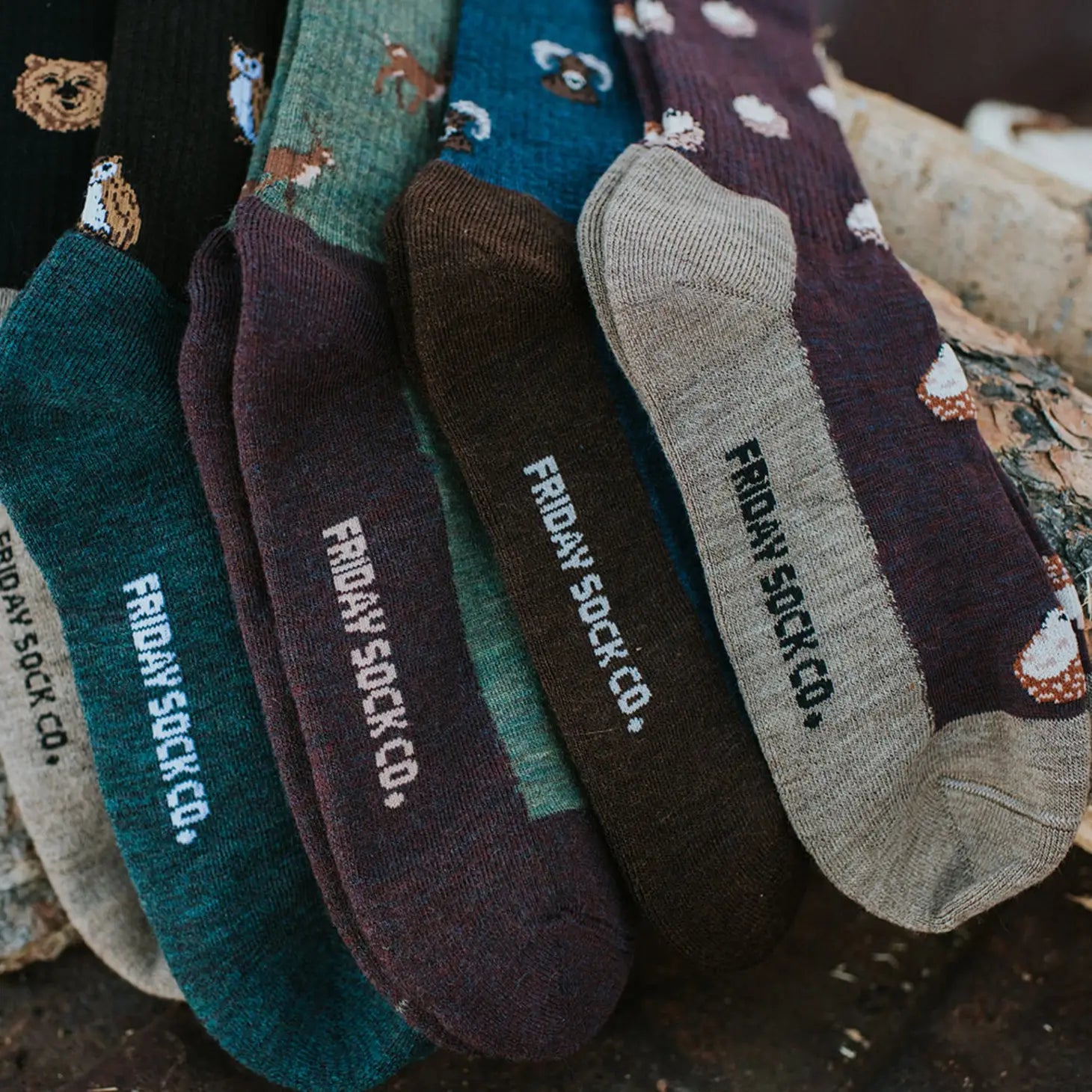 Friday Sock Co. - Women's Socks Snowy Owl/Brown Owl