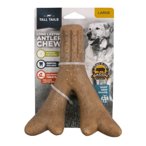 Tall Tails - Antler Chew Easy Grip Shape Steamed-In-Scent/Treat Trough Bacon