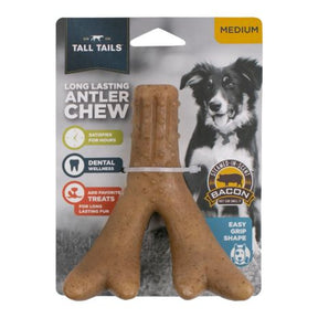 Tall Tails - Antler Chew Easy Grip Shape Steamed-In-Scent/Treat Trough Bacon