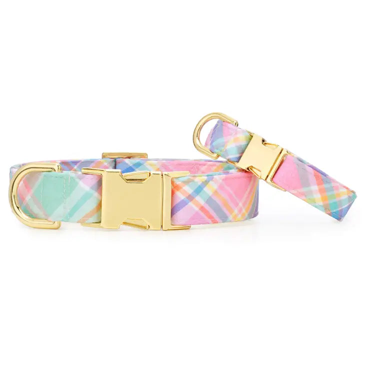 Dog Collar Blooming Plaid