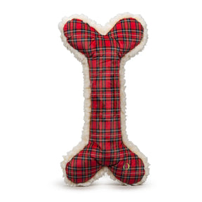 Tartan Plaid & HuggleFleece Bone With Invincible Squeaker