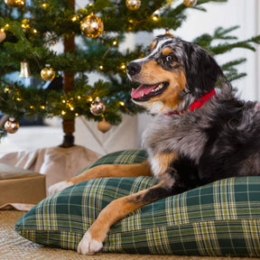 Dog Bed Mossy Plaid Flannel