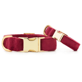 Dog Collar Velvet Burgundy