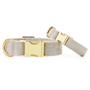 Fog Gray Velvet Dog Collar