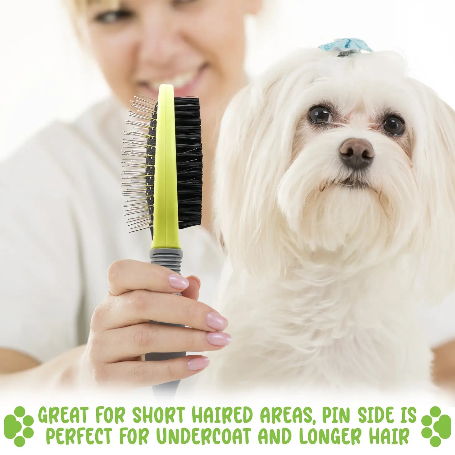 Precious Tails -  Double Sided Pet Grooming Brush