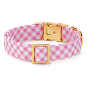 Dog Collar Gingham Valentines Day Gold