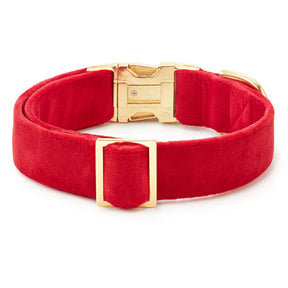 Dog Collar Velvet Cranberry