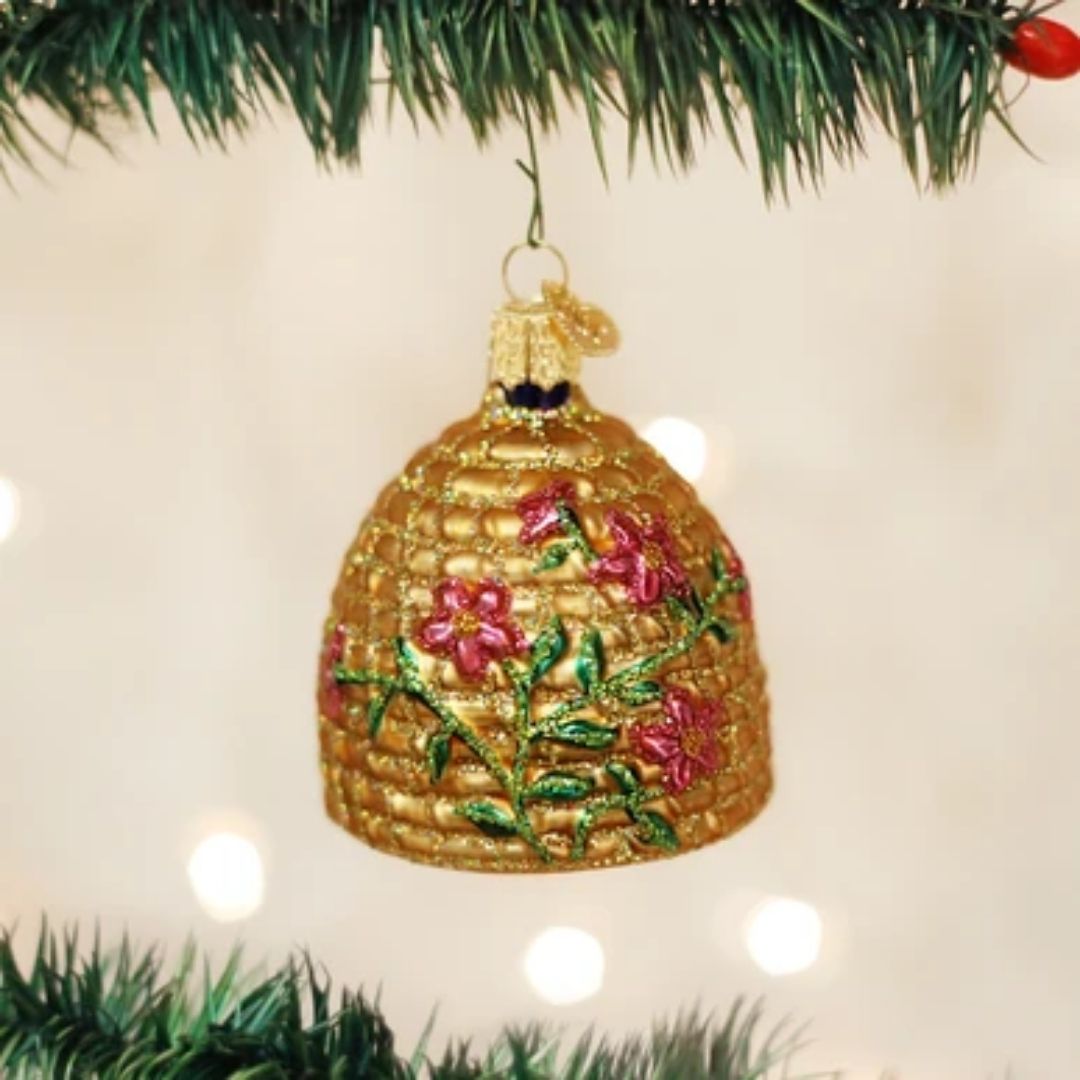 Old World Christmas - Bee Skep Ornament-Southern Agriculture