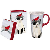 Christmas Cat Ceramic Travel Mug with Box