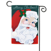 Vintage Santa Applique Garden Flag