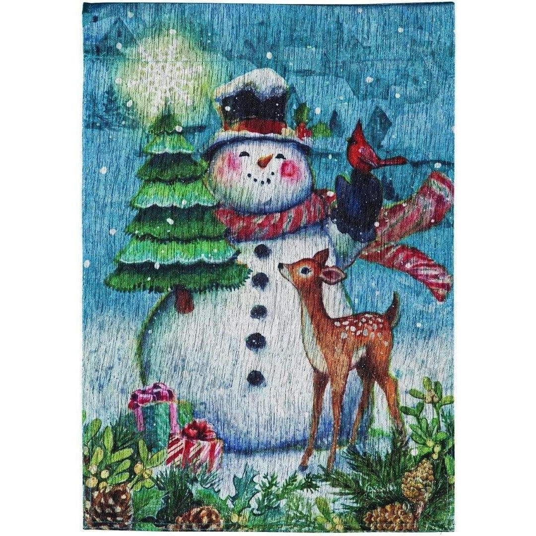 Snowman Village Glisten Garden Flag