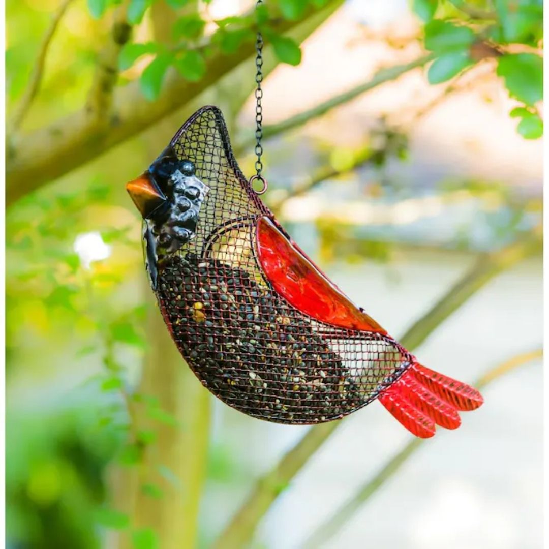 Multi Metal Suet Bird Feeder - Cardinal