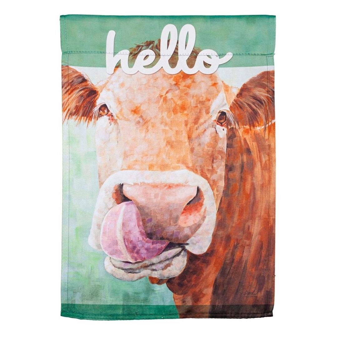 'Hello' On The Nose Cow Flag