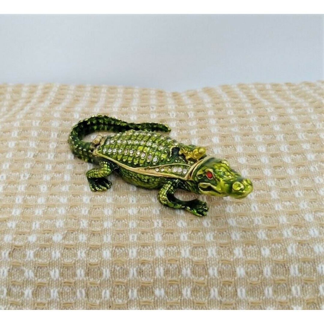 Kubla Craft Mama & Baby Alligator Trinket Box