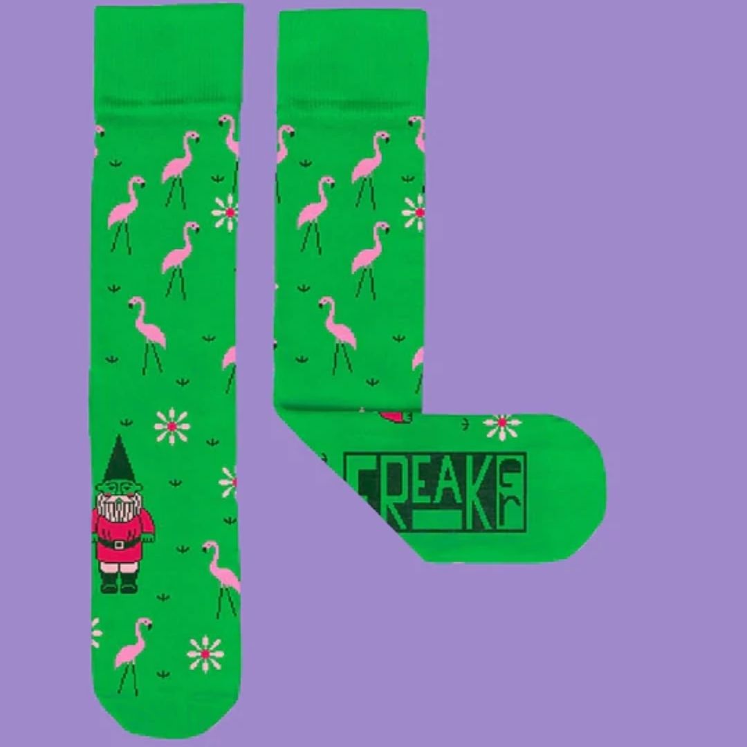 Garden Party Gnome and Flamingo Socks- Freaker USA