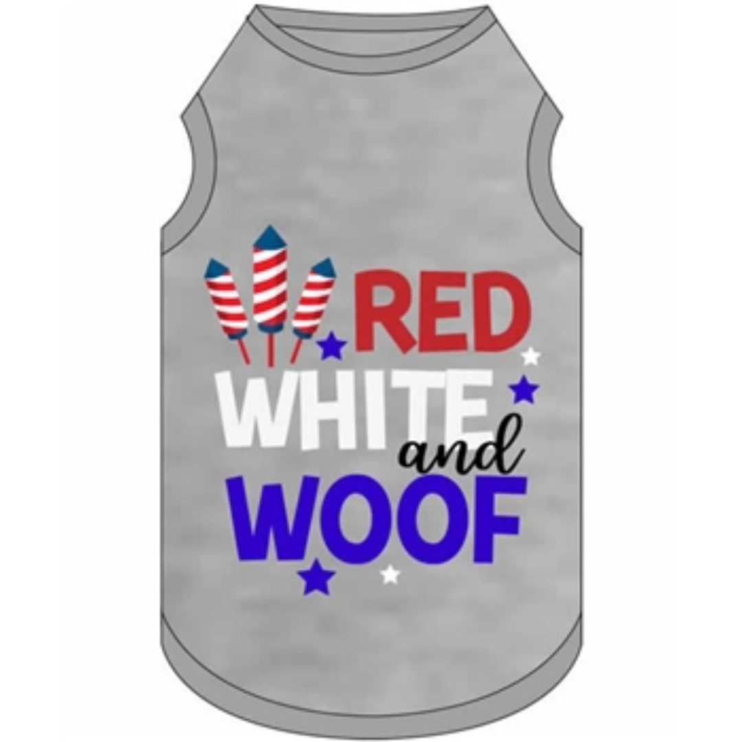 Red, White and Woof Dog Tank