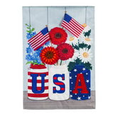 USA Mason Jars Garden Linen Flag