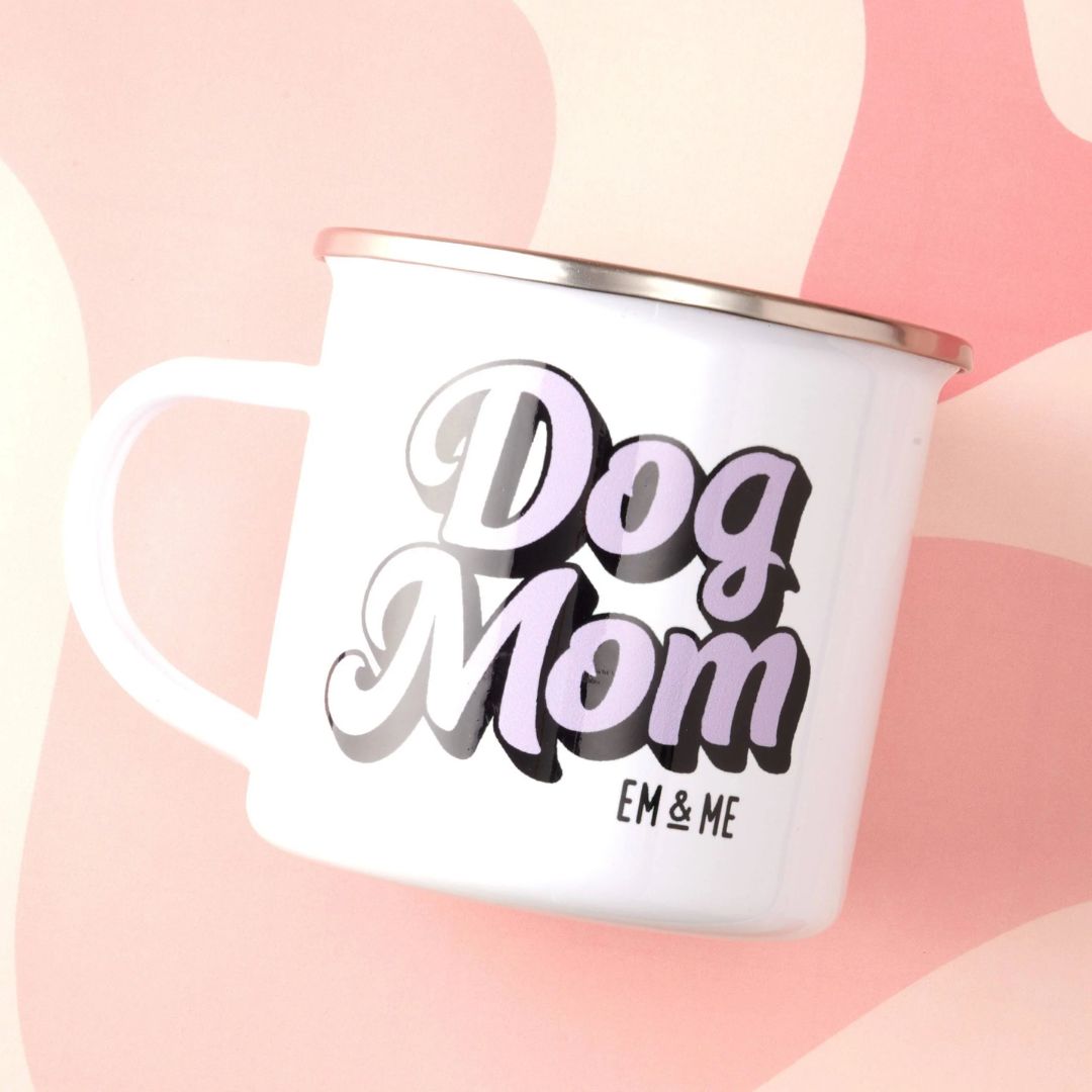 Dog Mom Enamel Mug