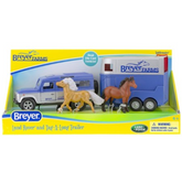 Breyer - Land Rover and Tag-A-Long Trailer with Two Stablemates