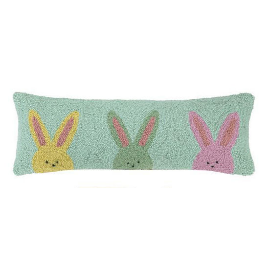 Three Rugee Peeps Bunnies Hook PIllow