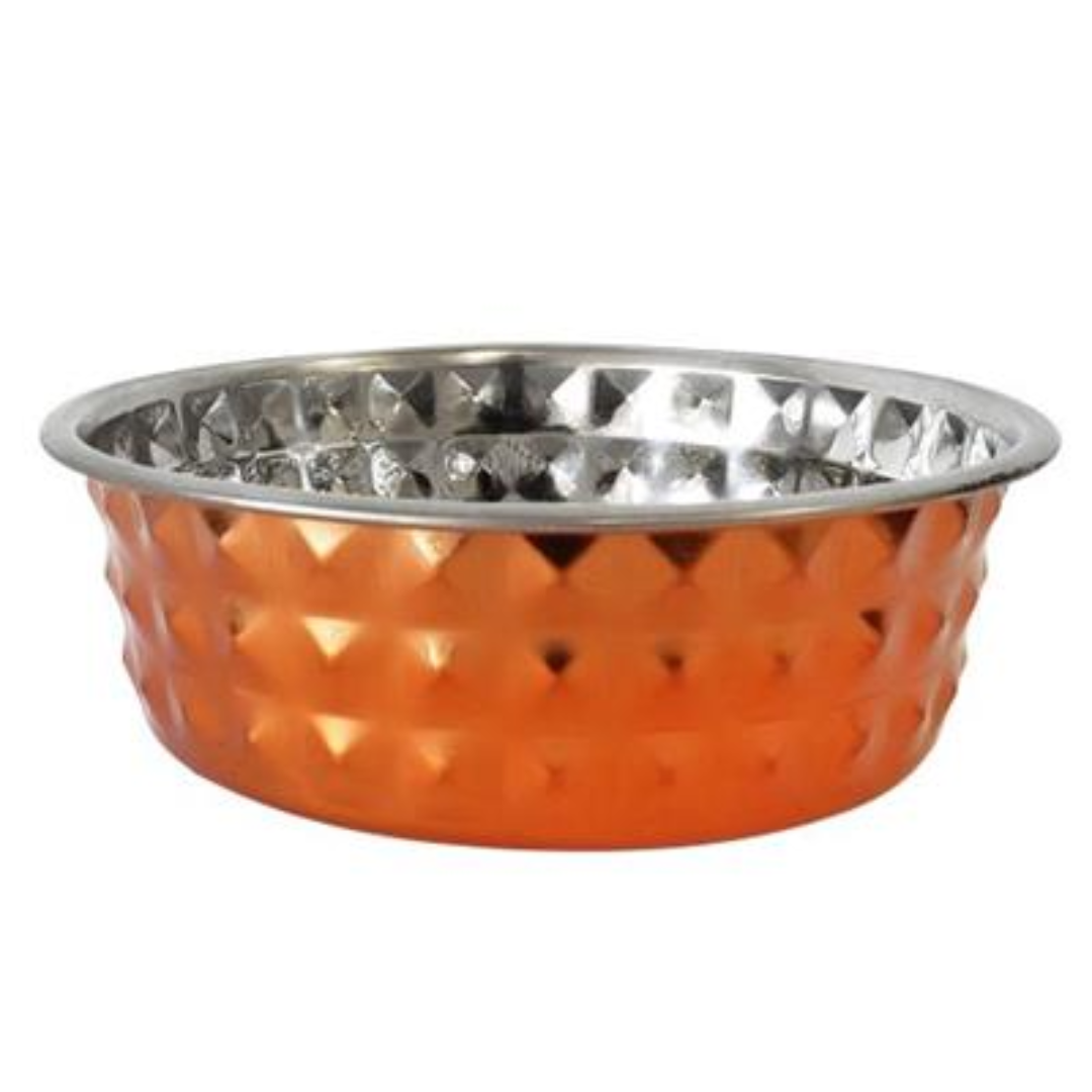 Diamond Patterned Stainless Steel Bowl