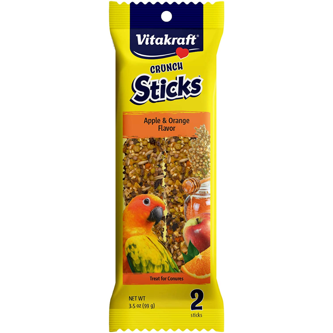 Crunch Sticks Apple & Orange Flavor Bird Treat for Conures