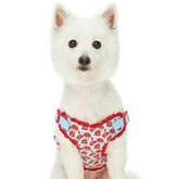 Poppy | Floral Print Dog Harness Vest with Elegant Lace Trim