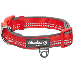 Red | 3M Padded Adjustable Reflective Dog Collar