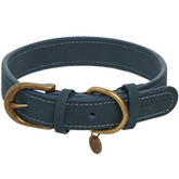 Navy | Full Grain Leather Dog Collar