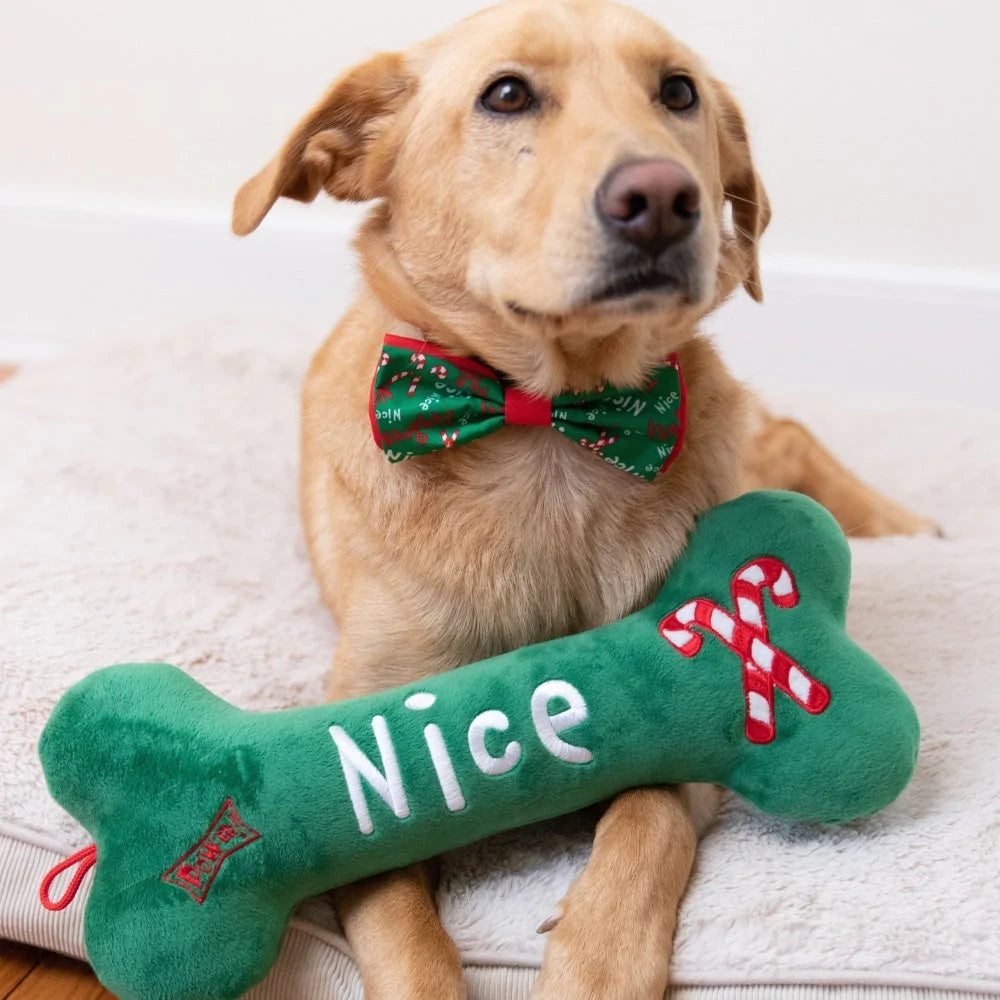 Huxley & Kent - Lulubelles Naughty Nice Bone Green With Candy Cane