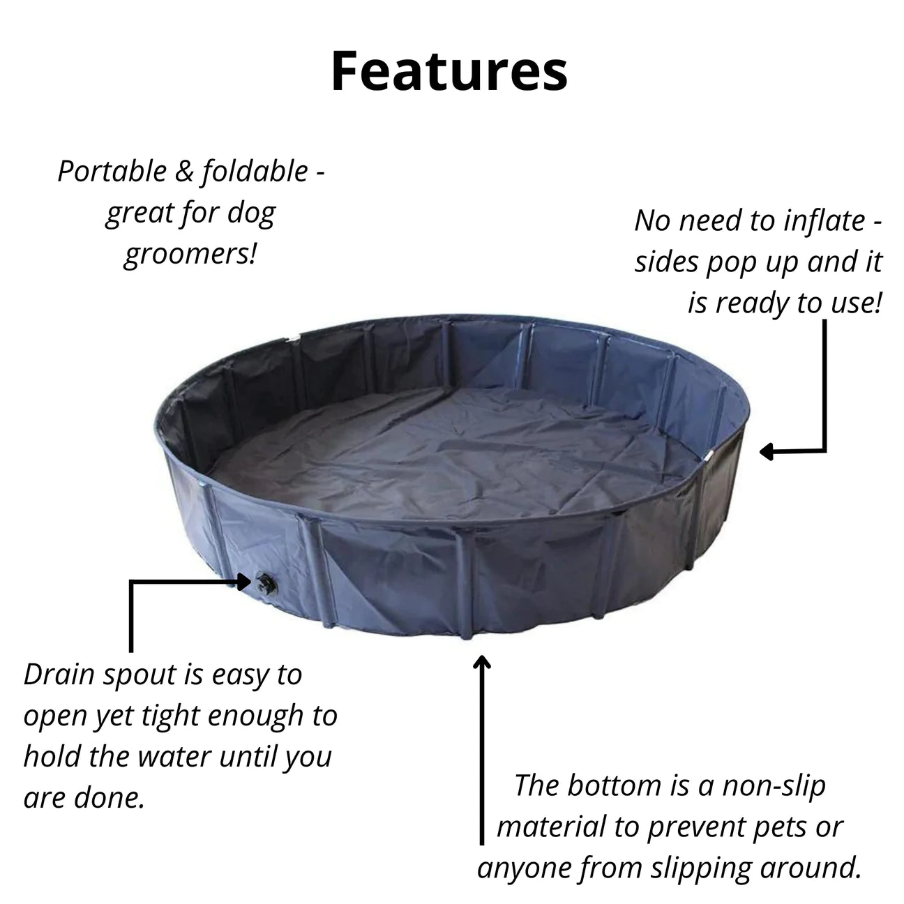 Midlee - Navy Blue 63" Round Dog Pool