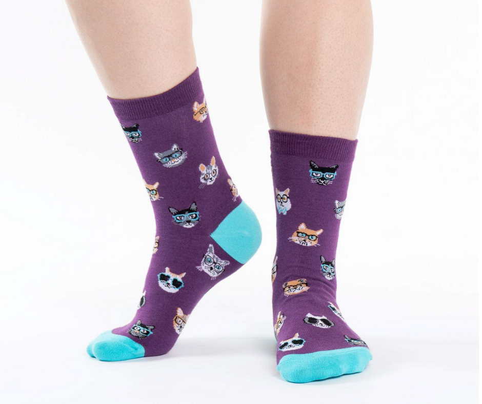 Women's Crew Socks Smarty Cats-Southern Agriculture