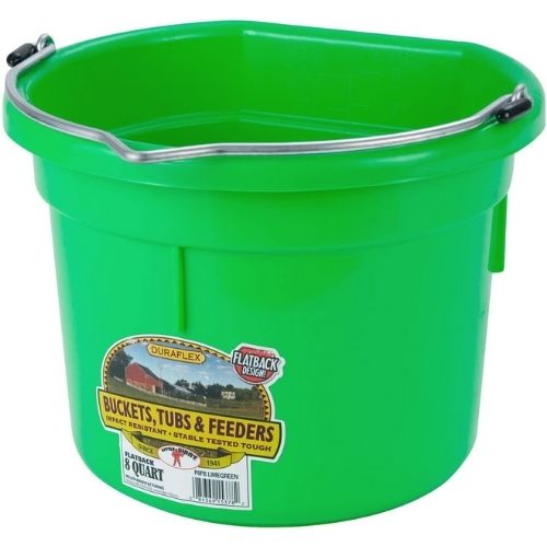 DuraFlex Flat Back Plastic Bucket - 8 quart-Southern Agriculture