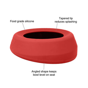 Splash Free Wander Water Bowl Silcone Red